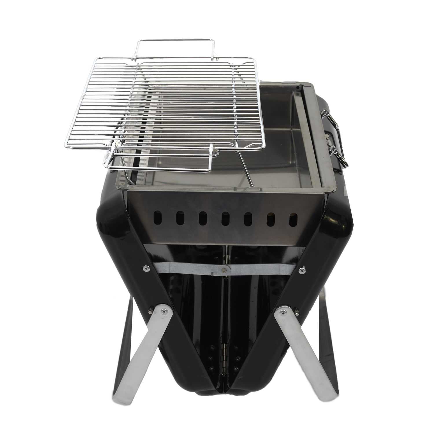 Draagbare kofferbarbecue Zwart