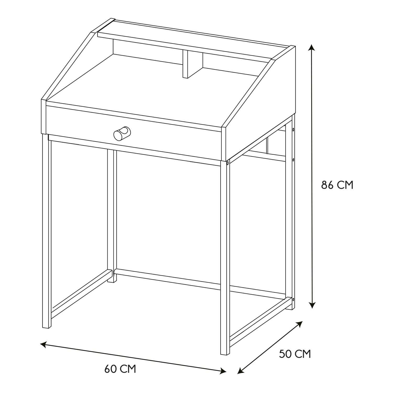 Home Deco Retro Bureau Simon 60x86x50cm 