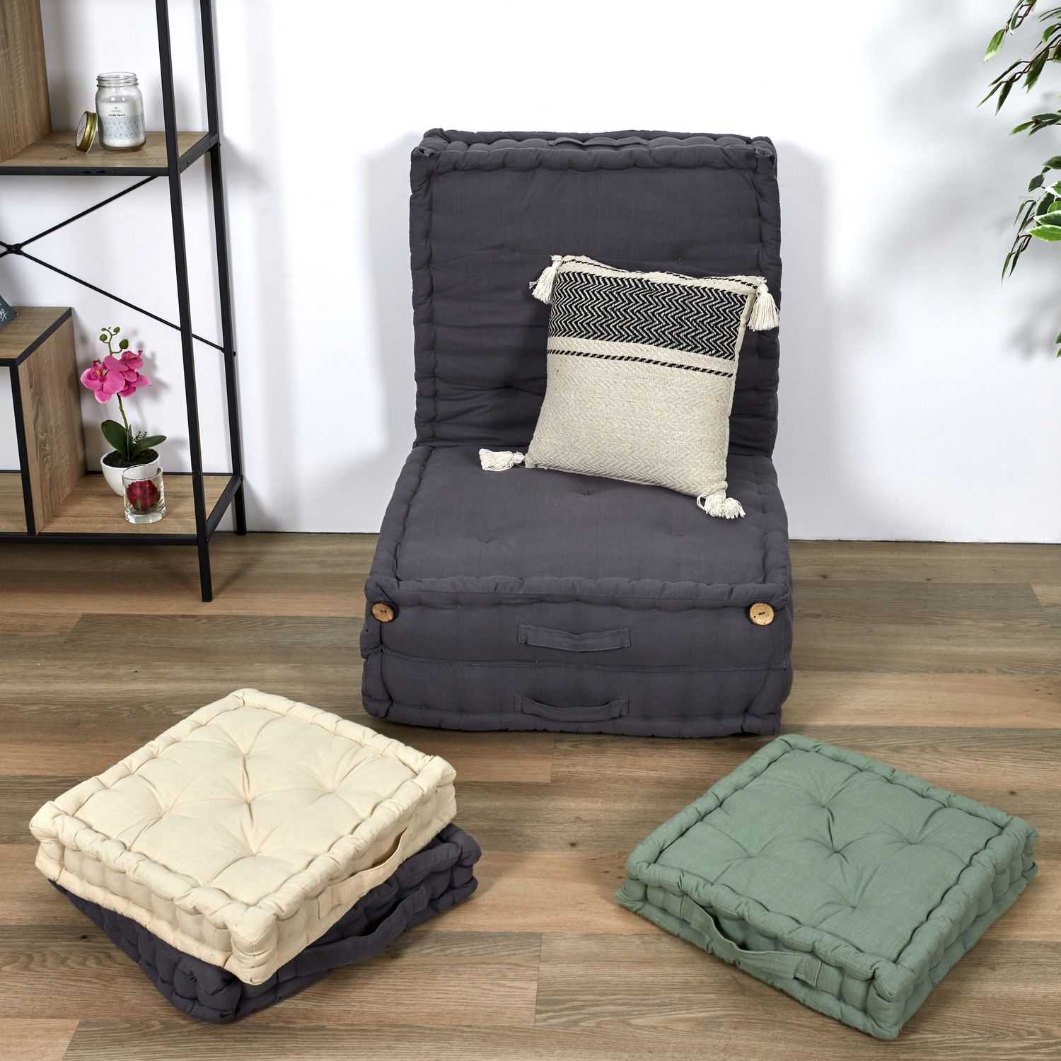 Vloerkussen outdoor 40x40cm, Creme