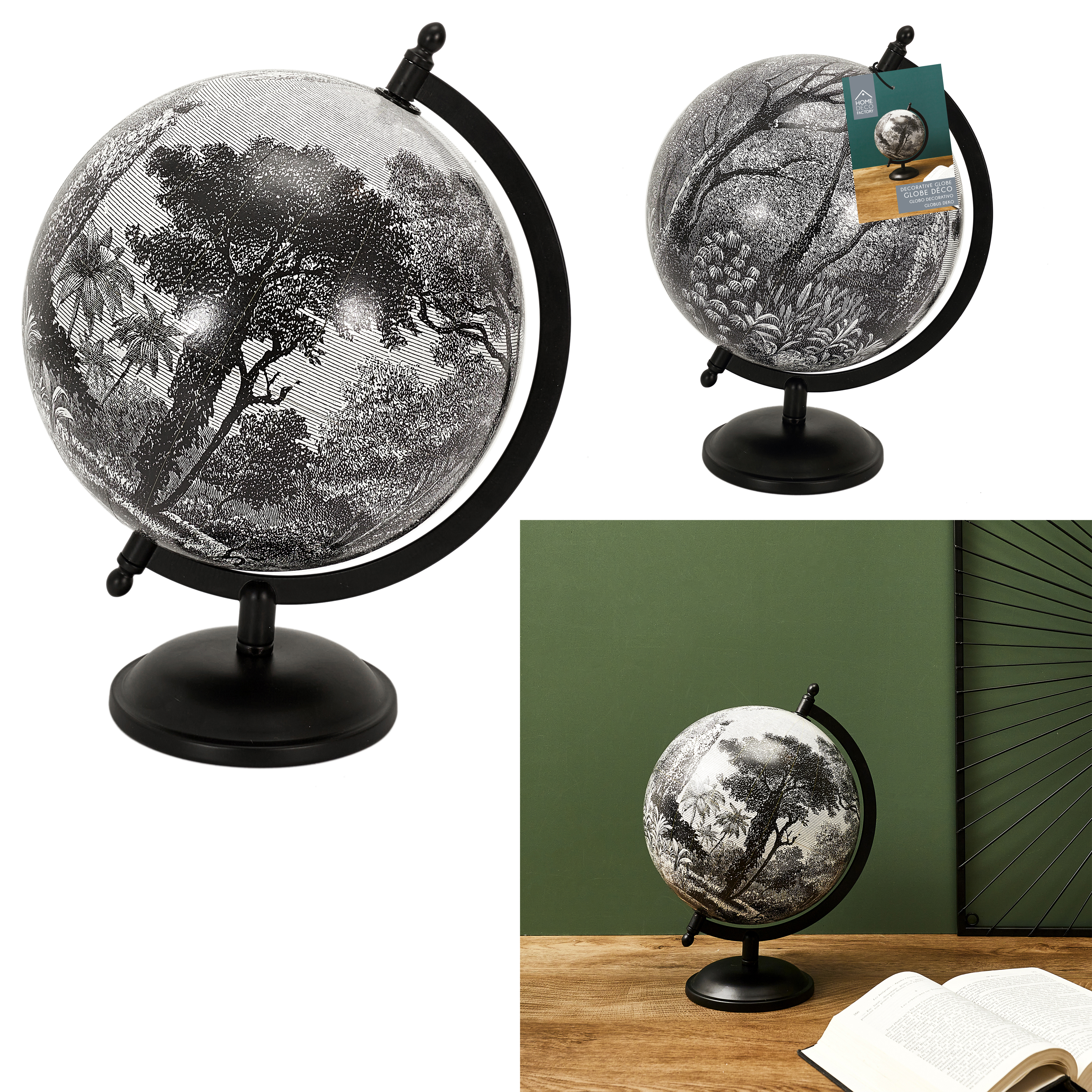 Black Forest Deco globe D21.4cm Zwarte Woud