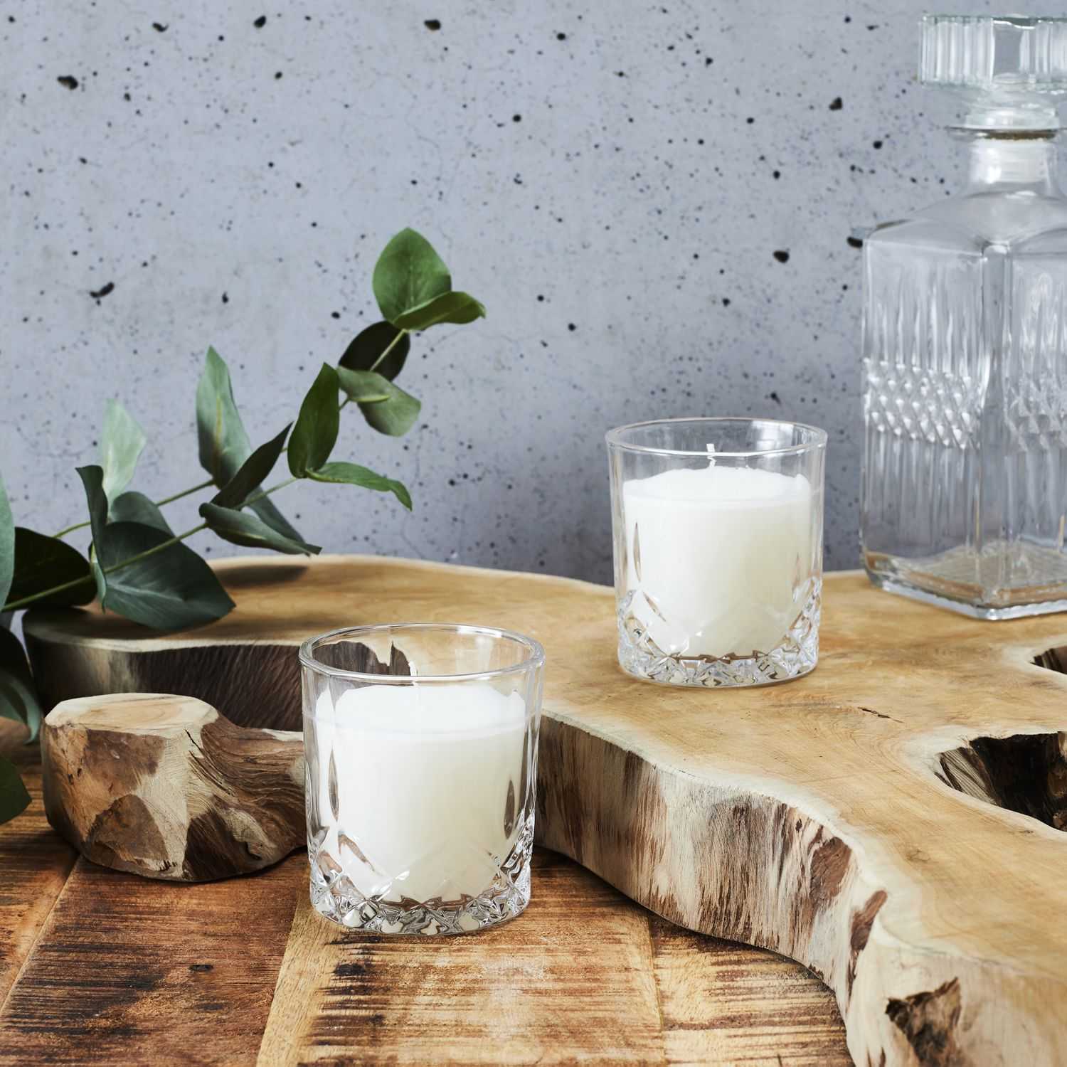 Geurkaarsen in luxe glas, set 2 stuks