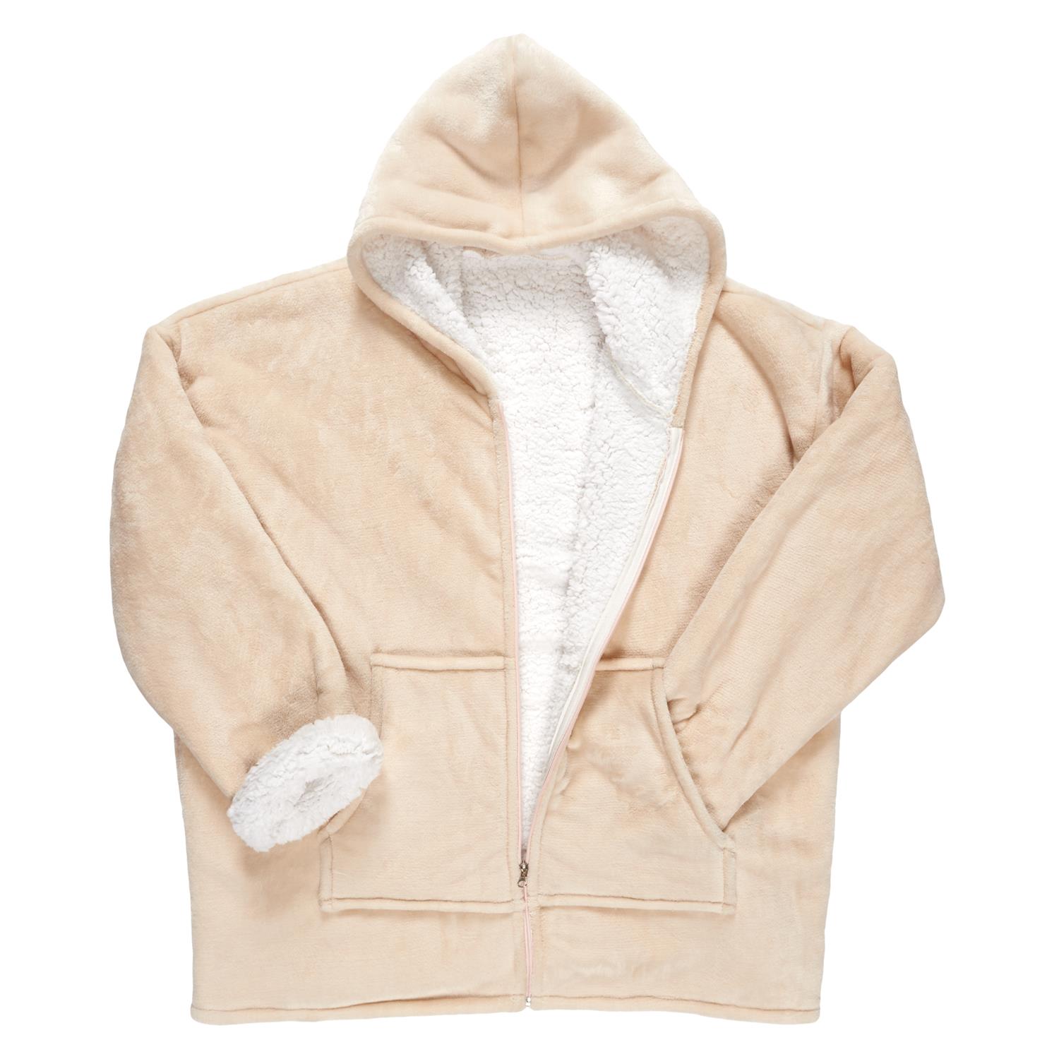 HOODIE BINNENSLUITING BEIGE