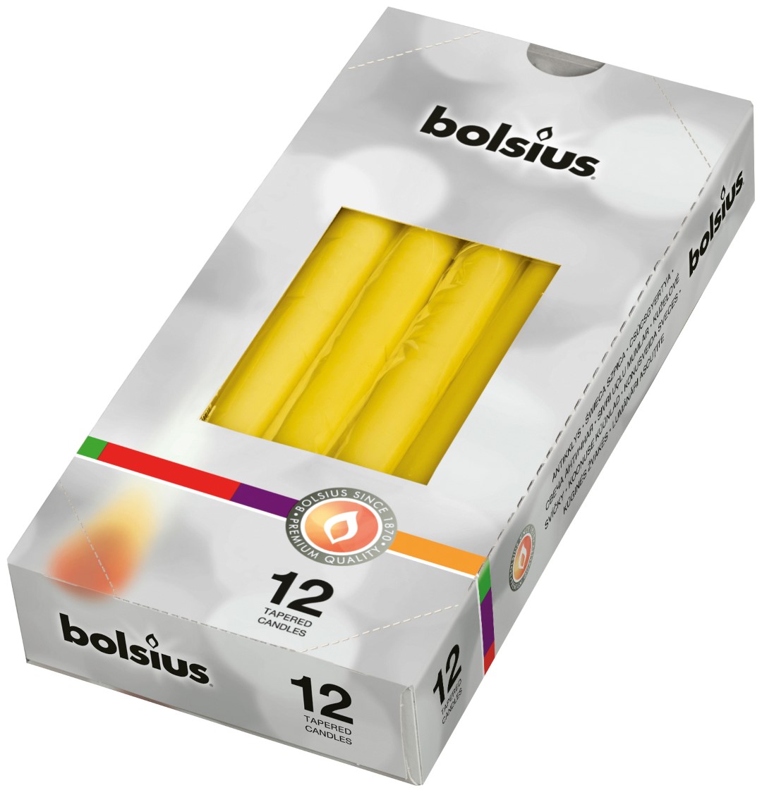 Gotische kaarsen doos 245/24 doos 12 Geel