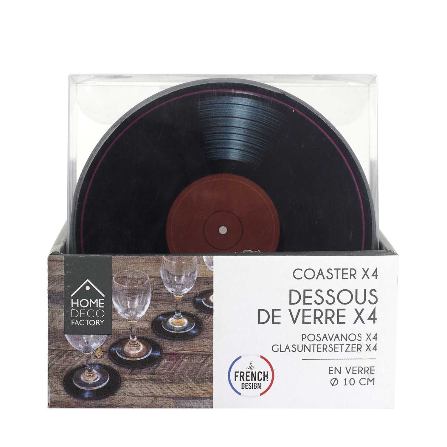Home Deco Retro onderzetters 10cm elpee