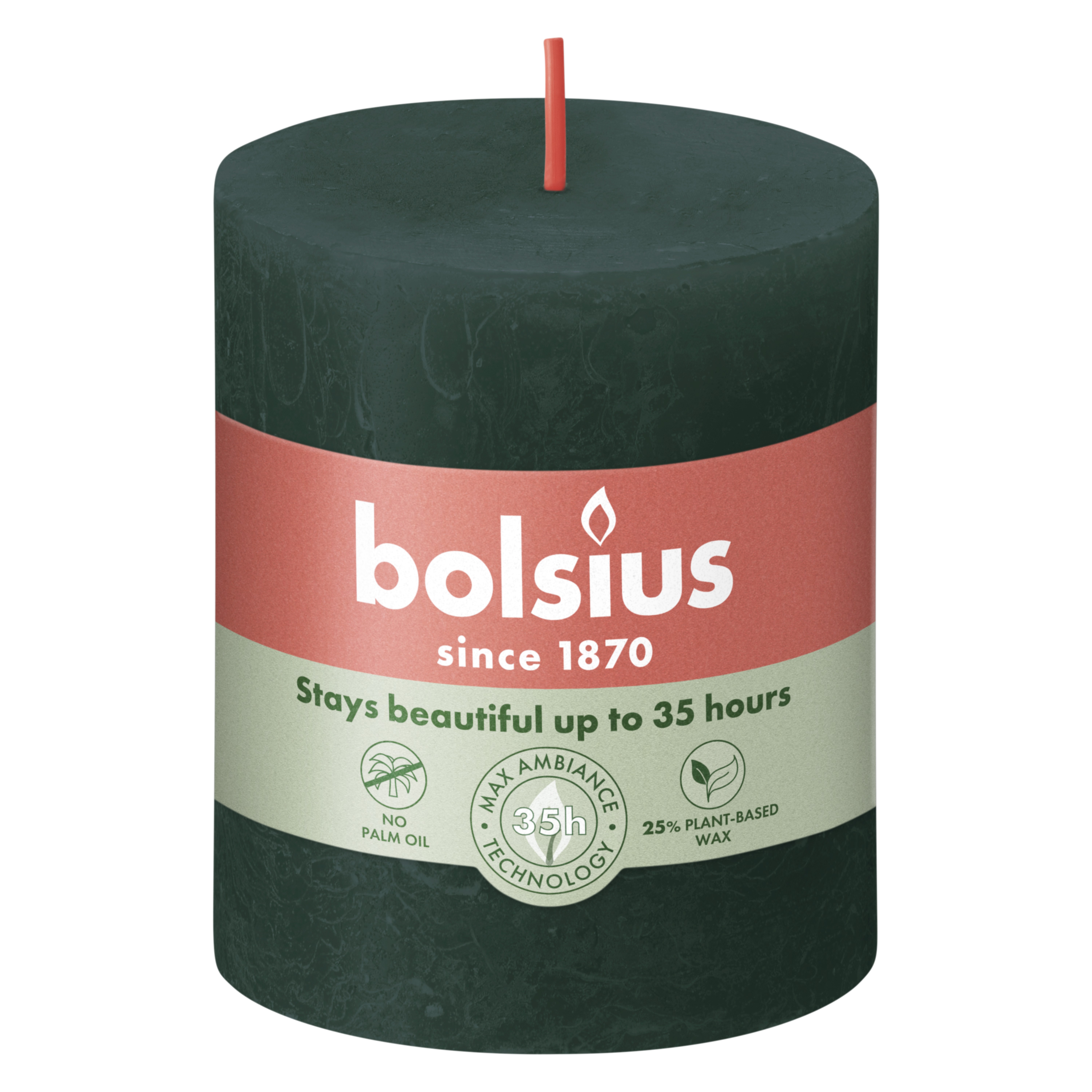 Rustiek stompkaars 80/68 Pine Green