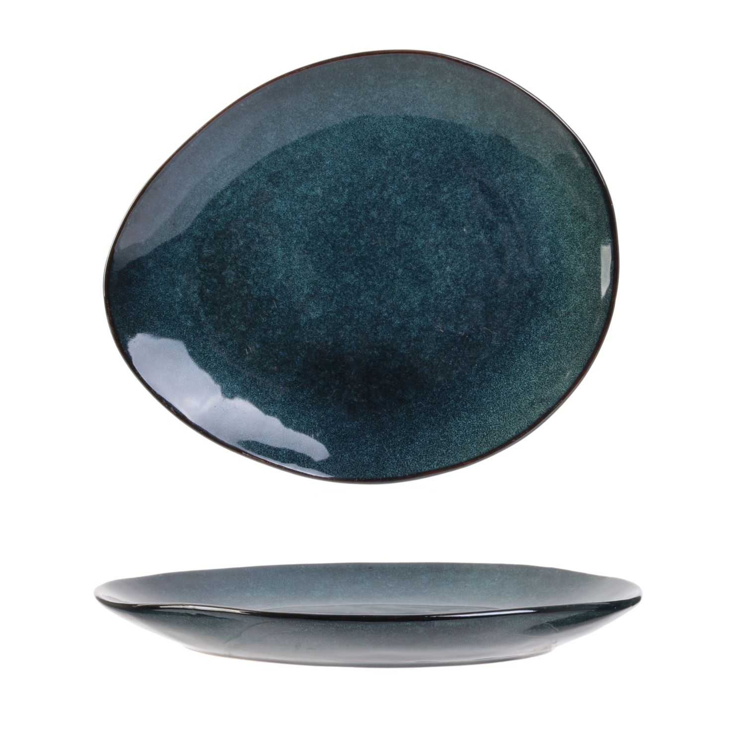 Blauw bord 22x18cm Au Gres Du Temps