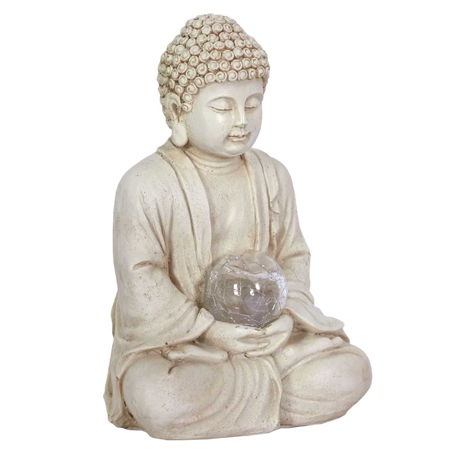 Buddha H26,5 cm met solar lamp 