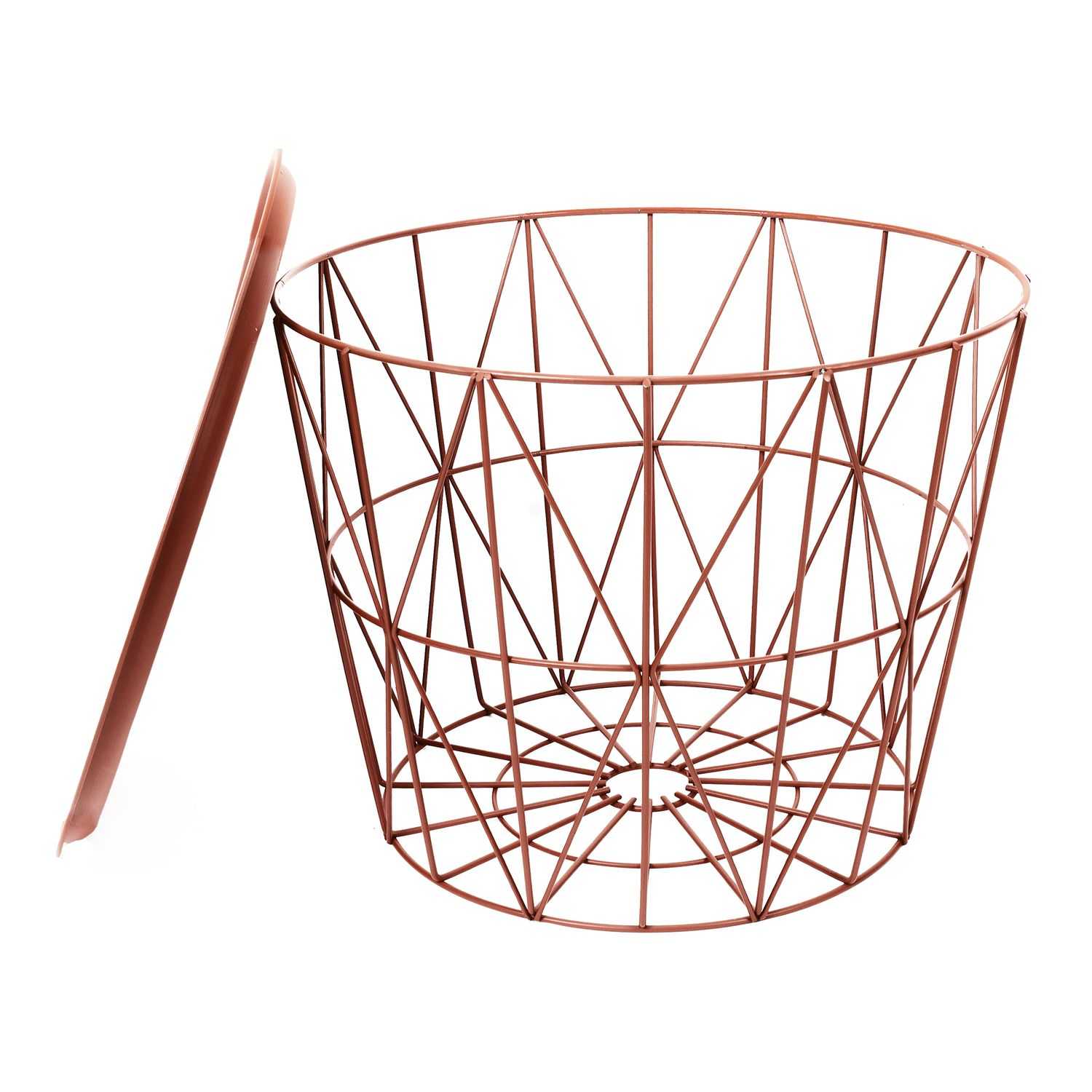 Metalen opbergmand D50cm Terracotta