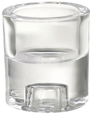 Glazen houder 2-in-1 rond Transparant