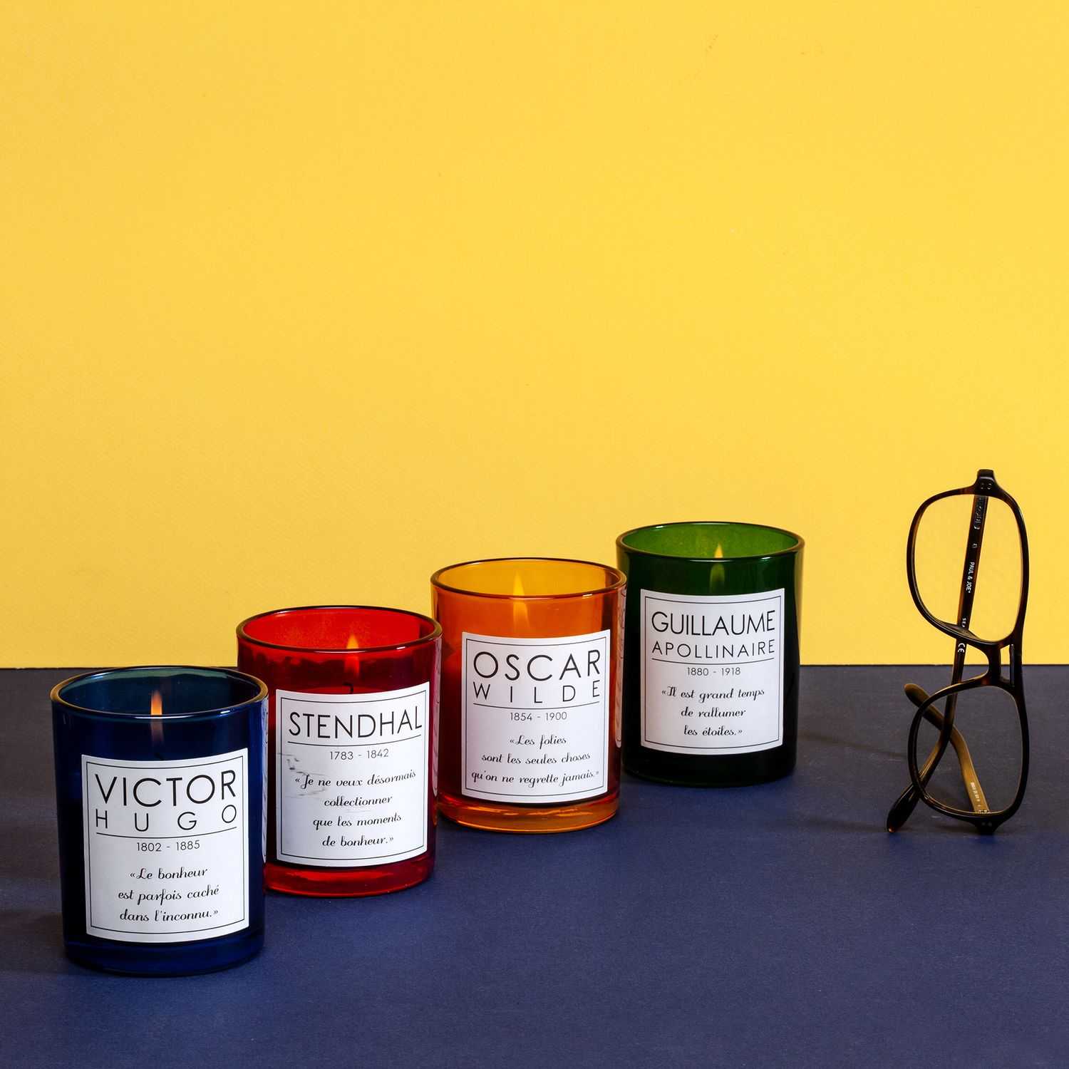 Geurkaars in glas met tekst 9,2x7,5cm