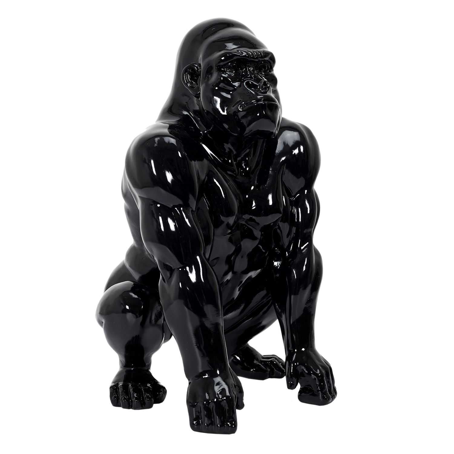 Decoratieve zwarte gorilla H46cm - keramiek