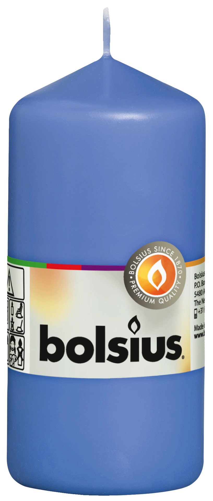 Stompkaars 120/58 Korenbloem blauw Stompkaars 120/58 Korenbloem blauw