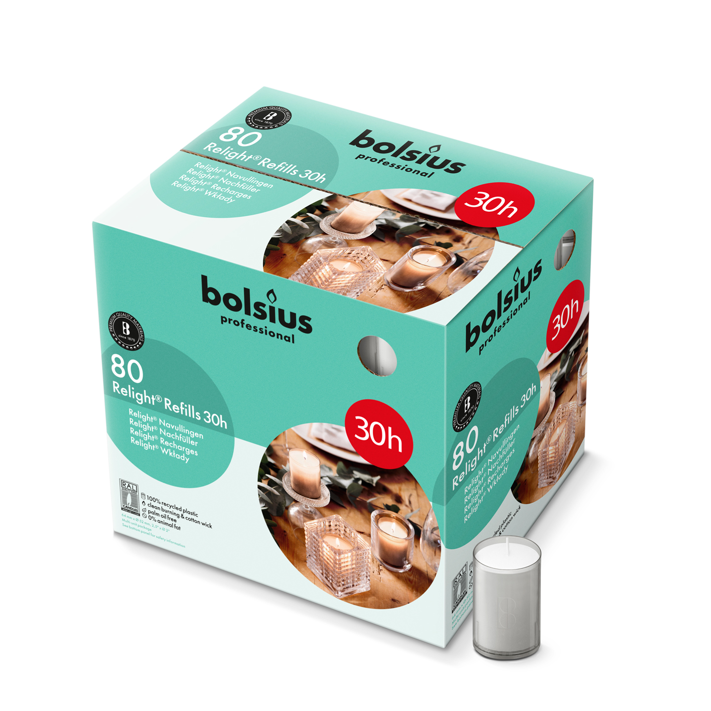 Relight® Plus navullingen 30 uur 64/52 doos 80 Grijs