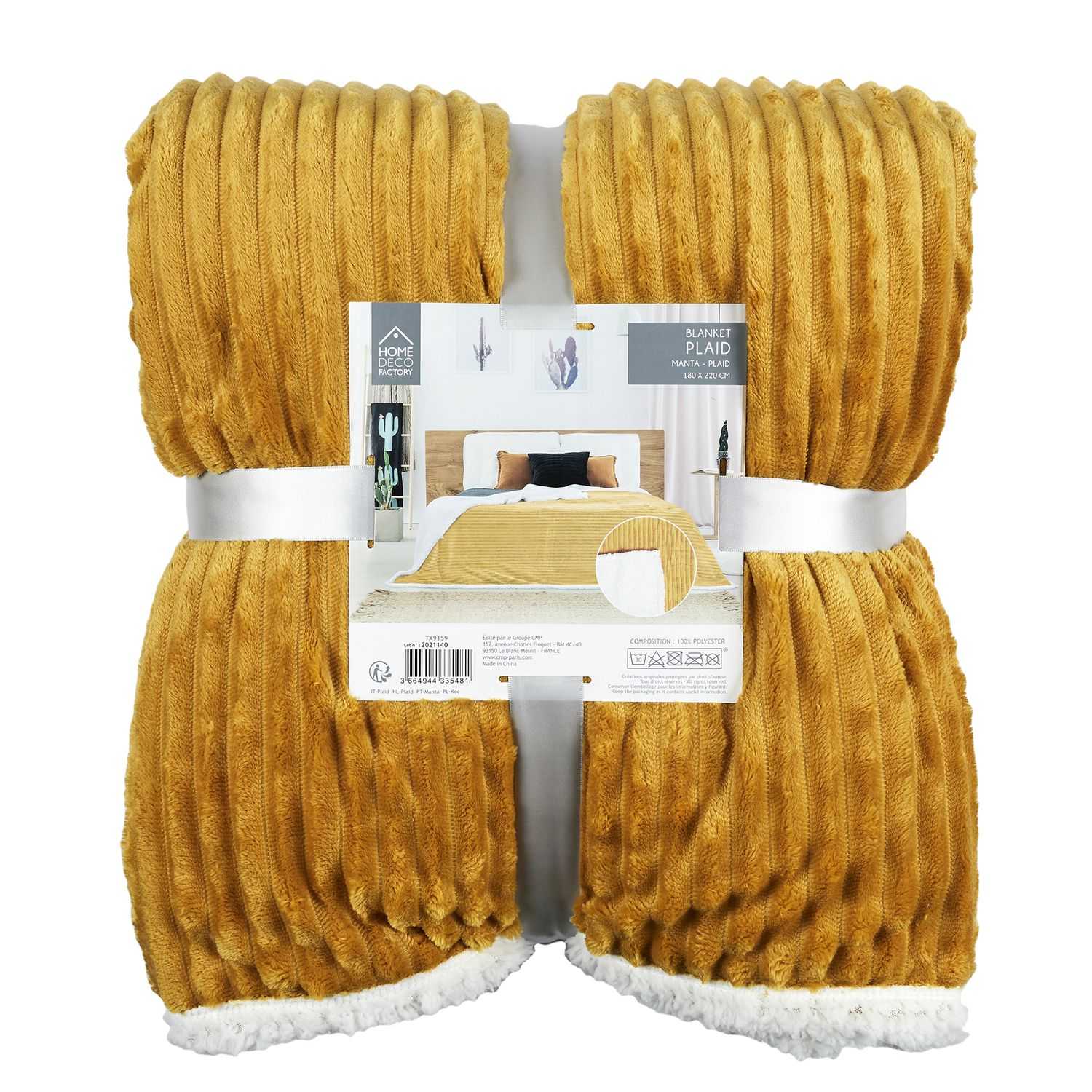 Home Deco Retro Geribbelde flanellen sherpa-deken