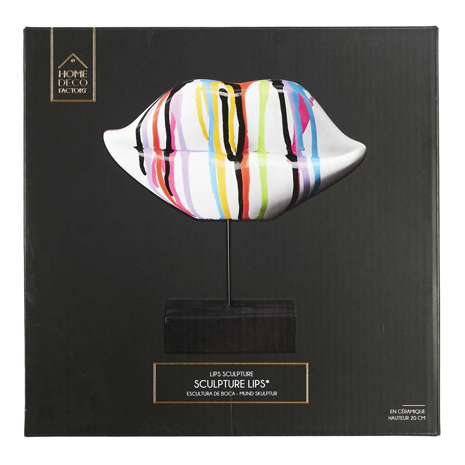 Lippen multicolor op standaard 19,5x10,5x6cm