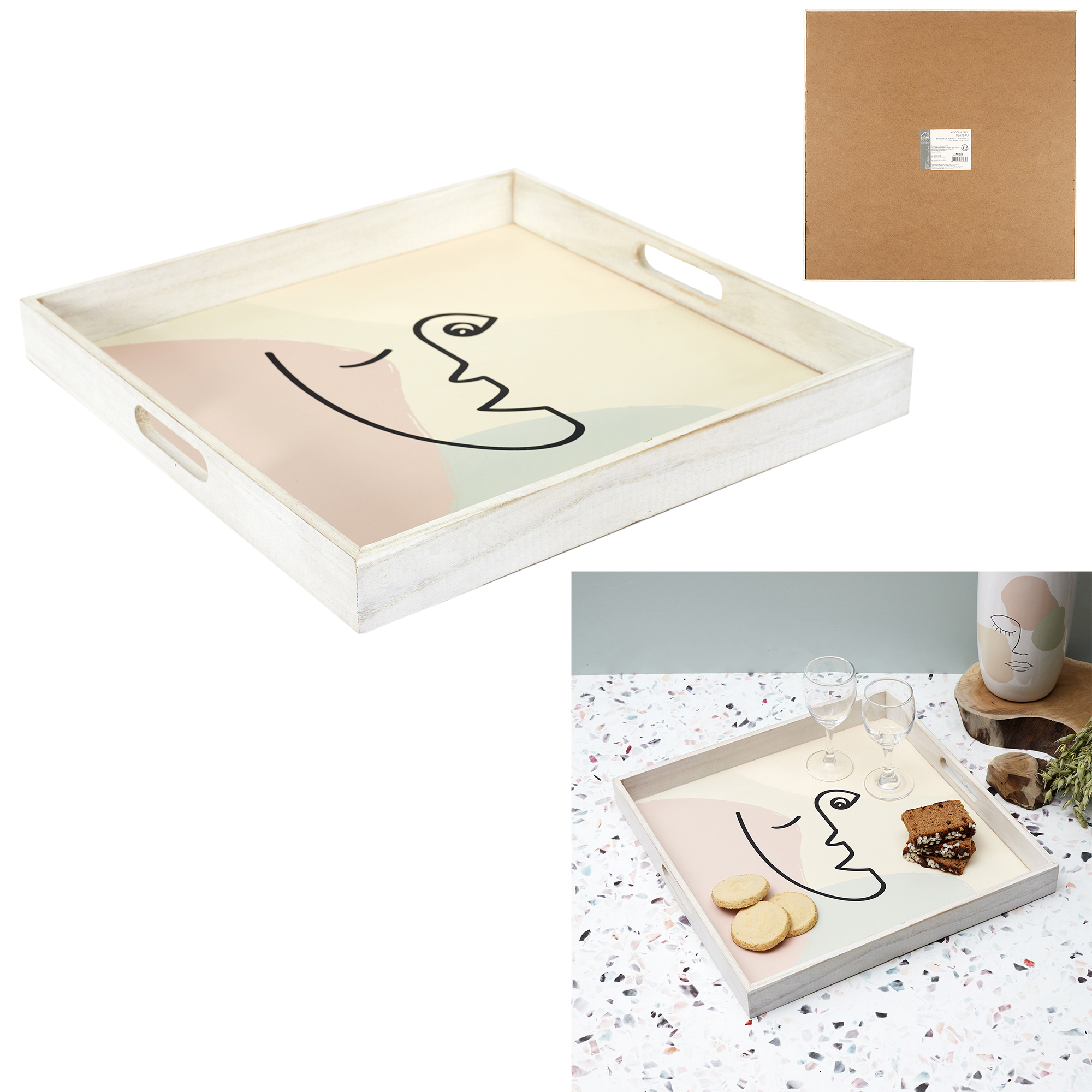 Nude Palette Houten dienblad 40x40cm