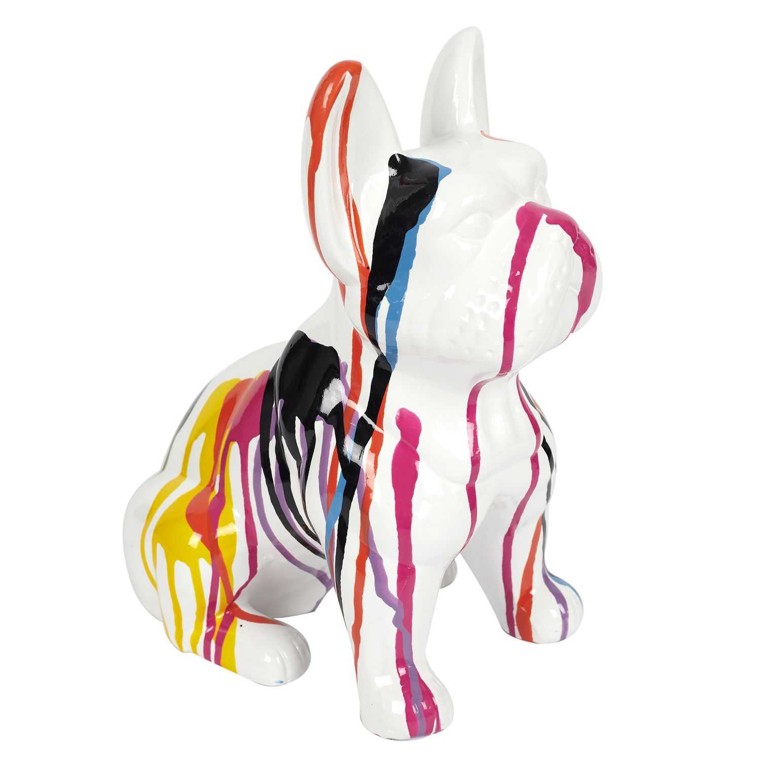 Decoratieve multicolor bulldog H30cm - keramiek