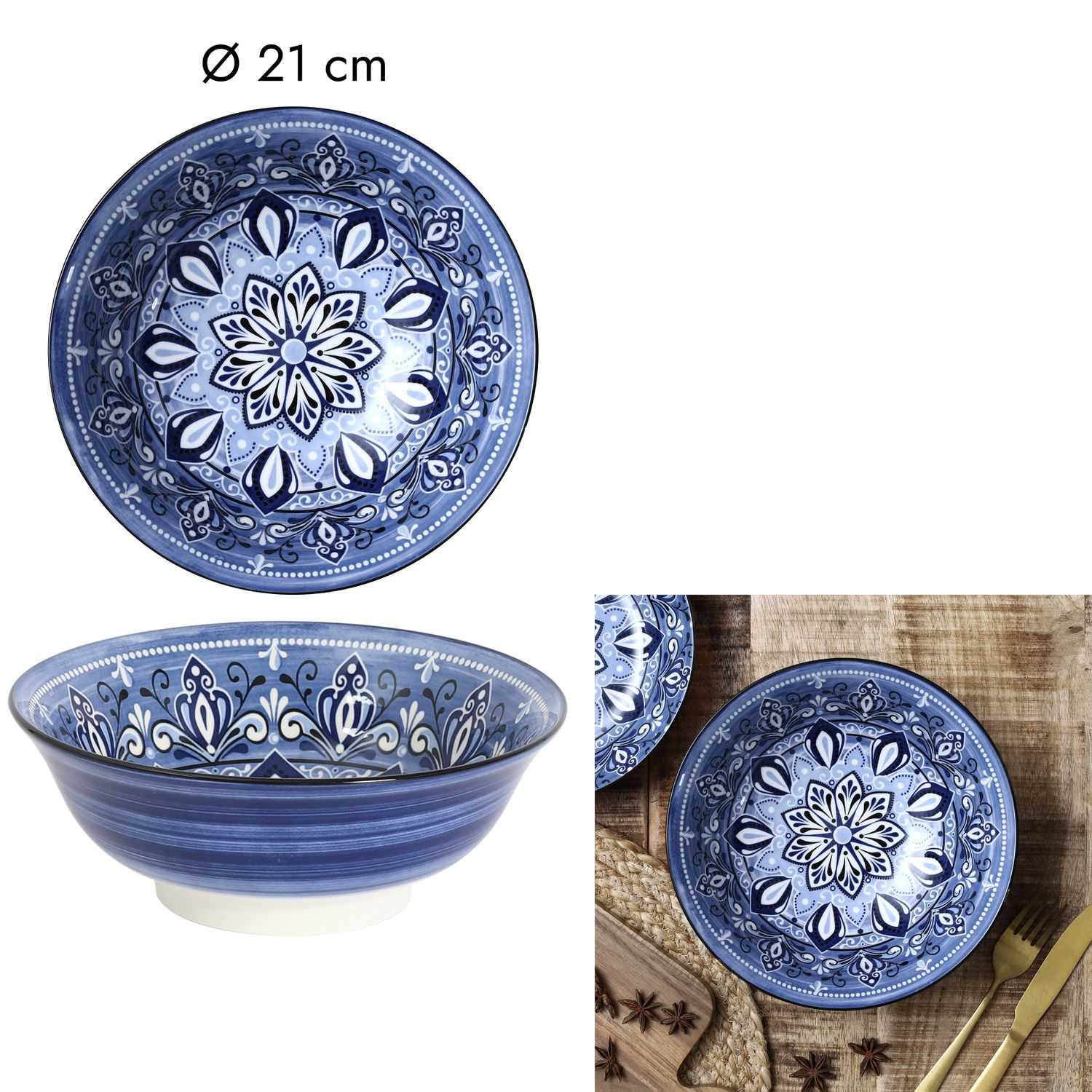 Slakom Jaipur D21cm, Blauw