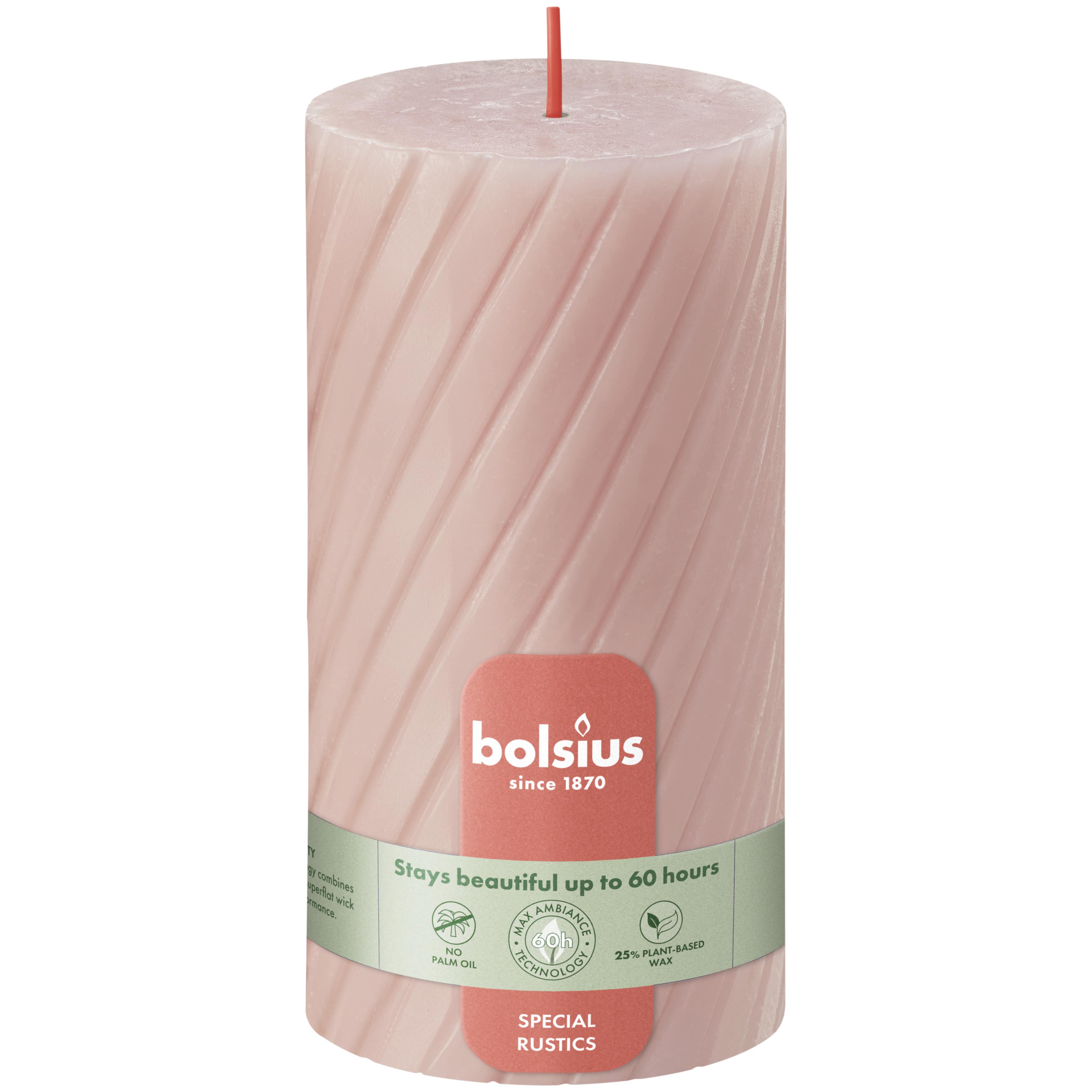 Rustiek twist stompkaars 130/68 Misty Pink