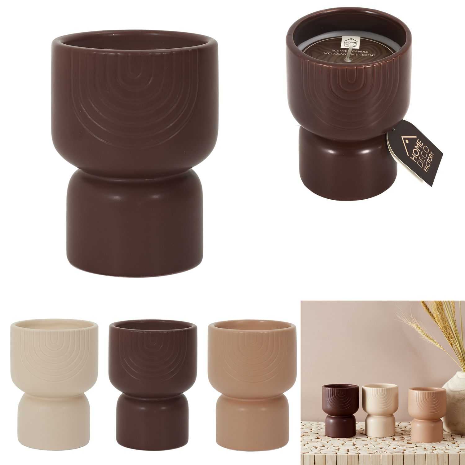 Keramische geurkaars beige