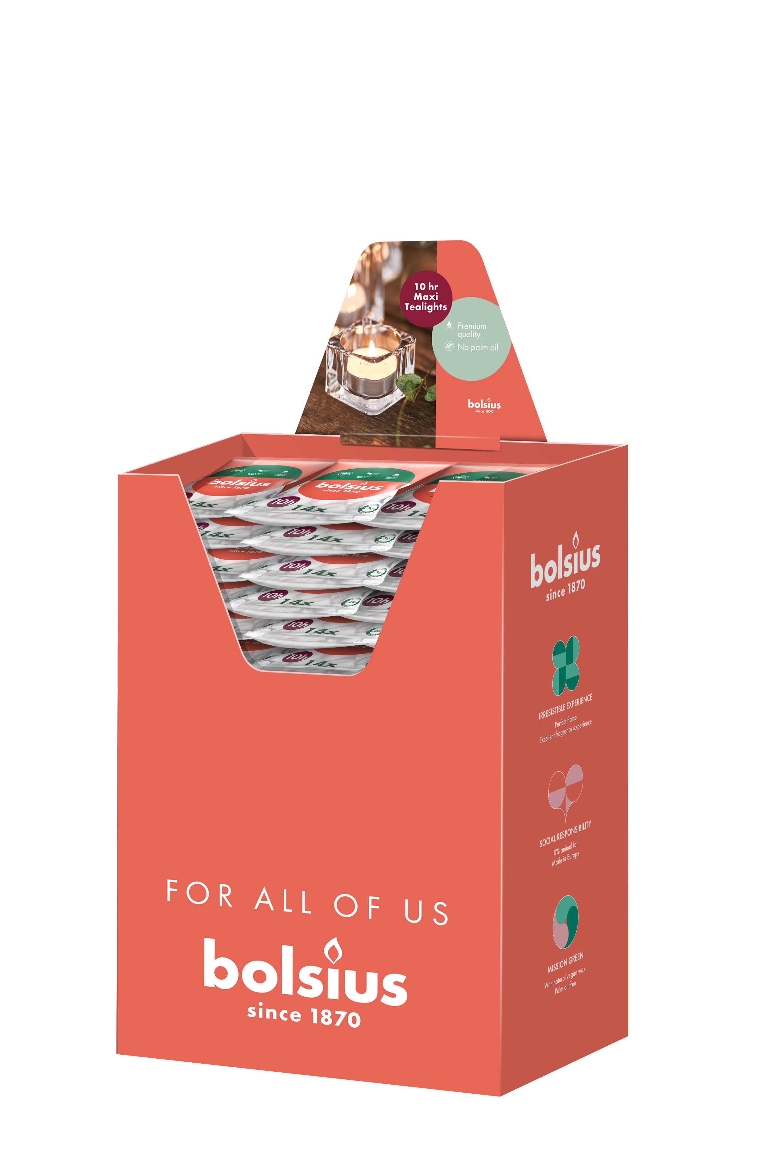1/4 pallet display duurzaam theelicht 10hr – maxi