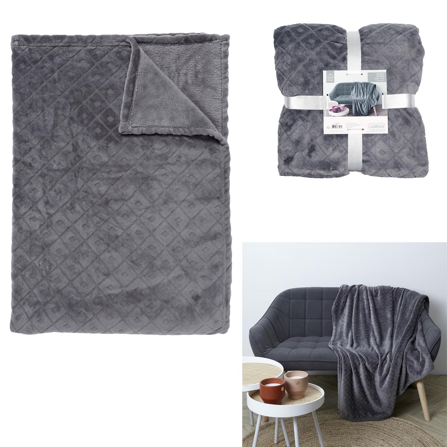 PLAID EMBOSSE GRIS 140X200CM A1/M6