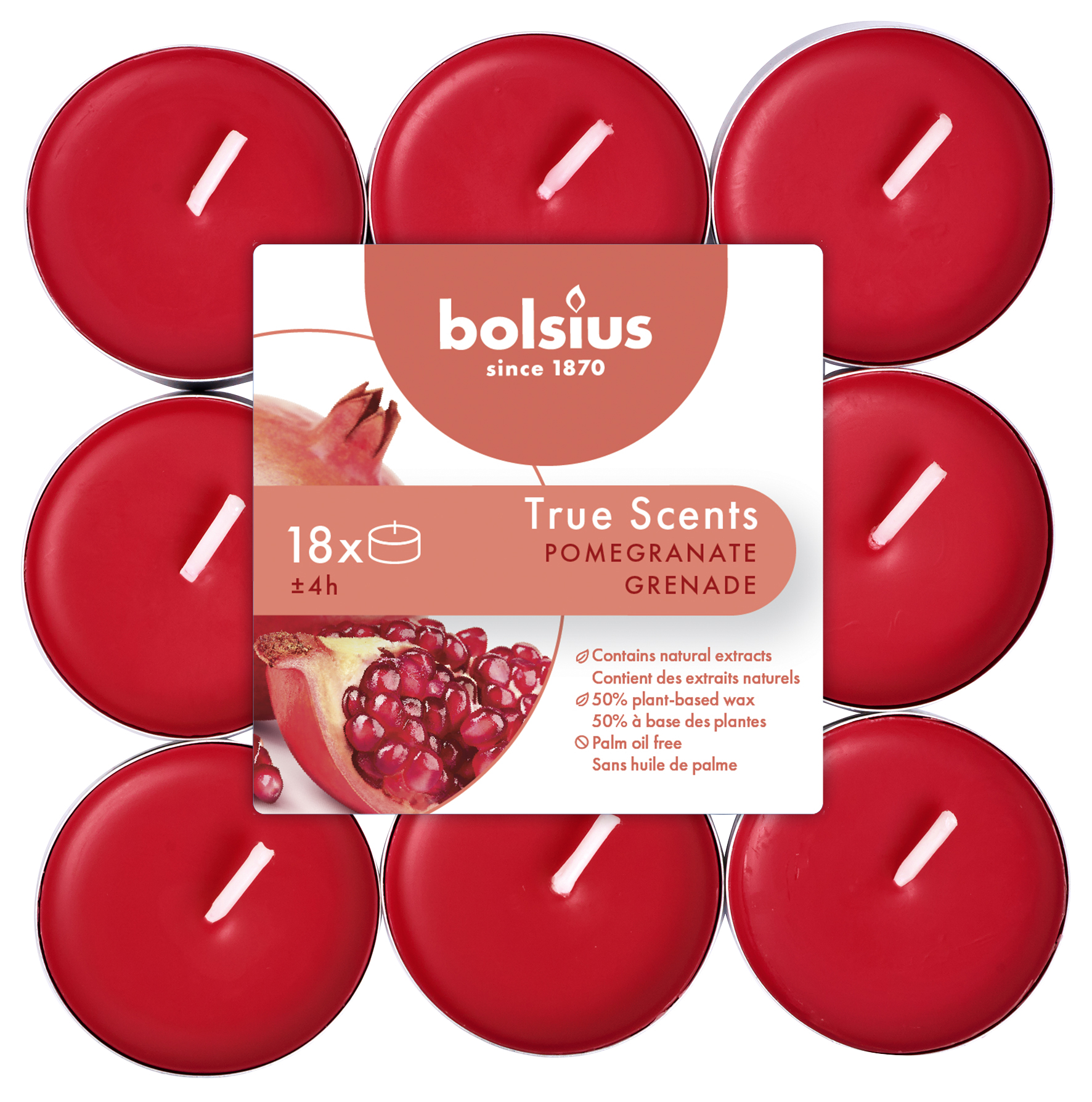 True Scents geurtheelicht brick 18 Pomegranate