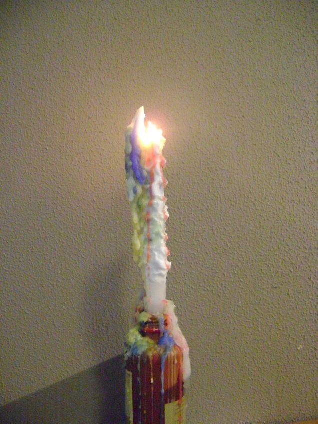 Druipkaars multicolor multicolour verpakking 2 stuks
