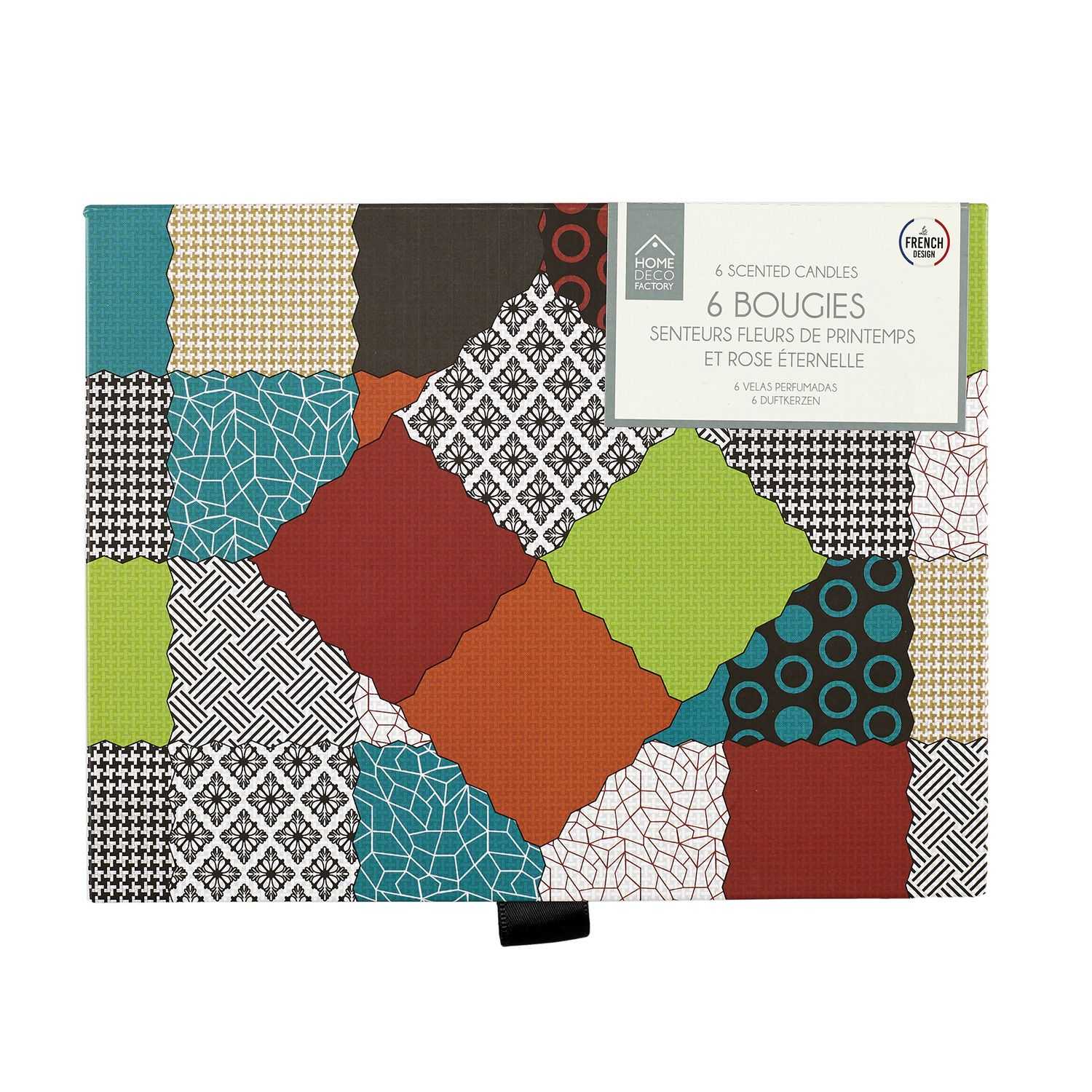 Geschenkset met 6 geurkaarsen multicolor