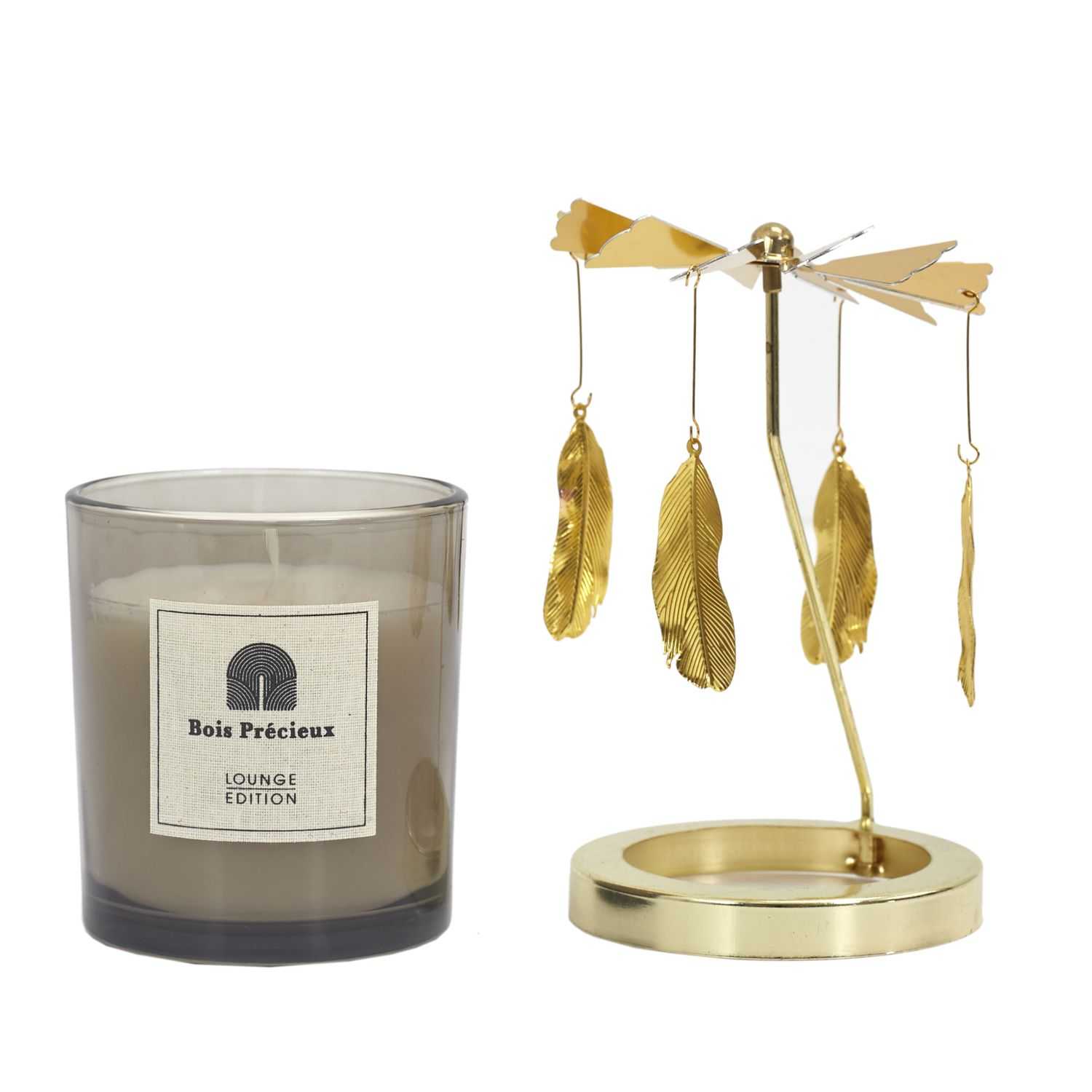 Geurkaars met carrousel goud