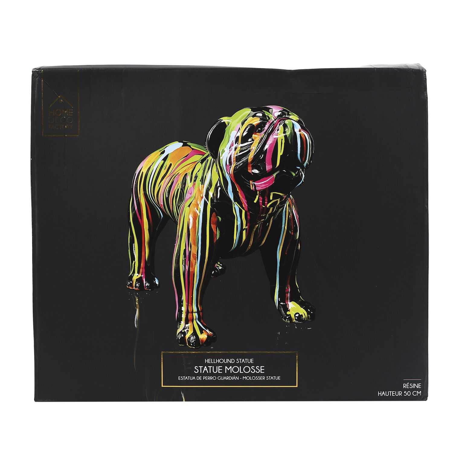 Decoratieve bulldog H50cm Multicolor 