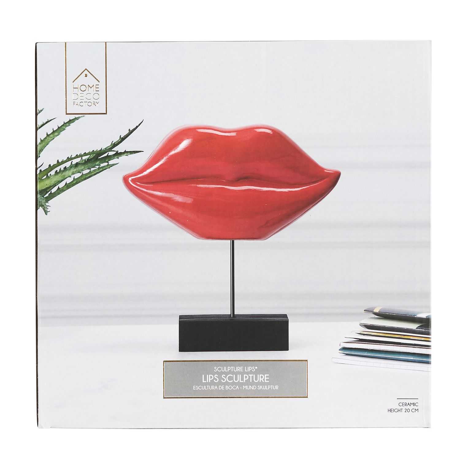 Rode lippen op standaard 19,5x10,5x6cm 