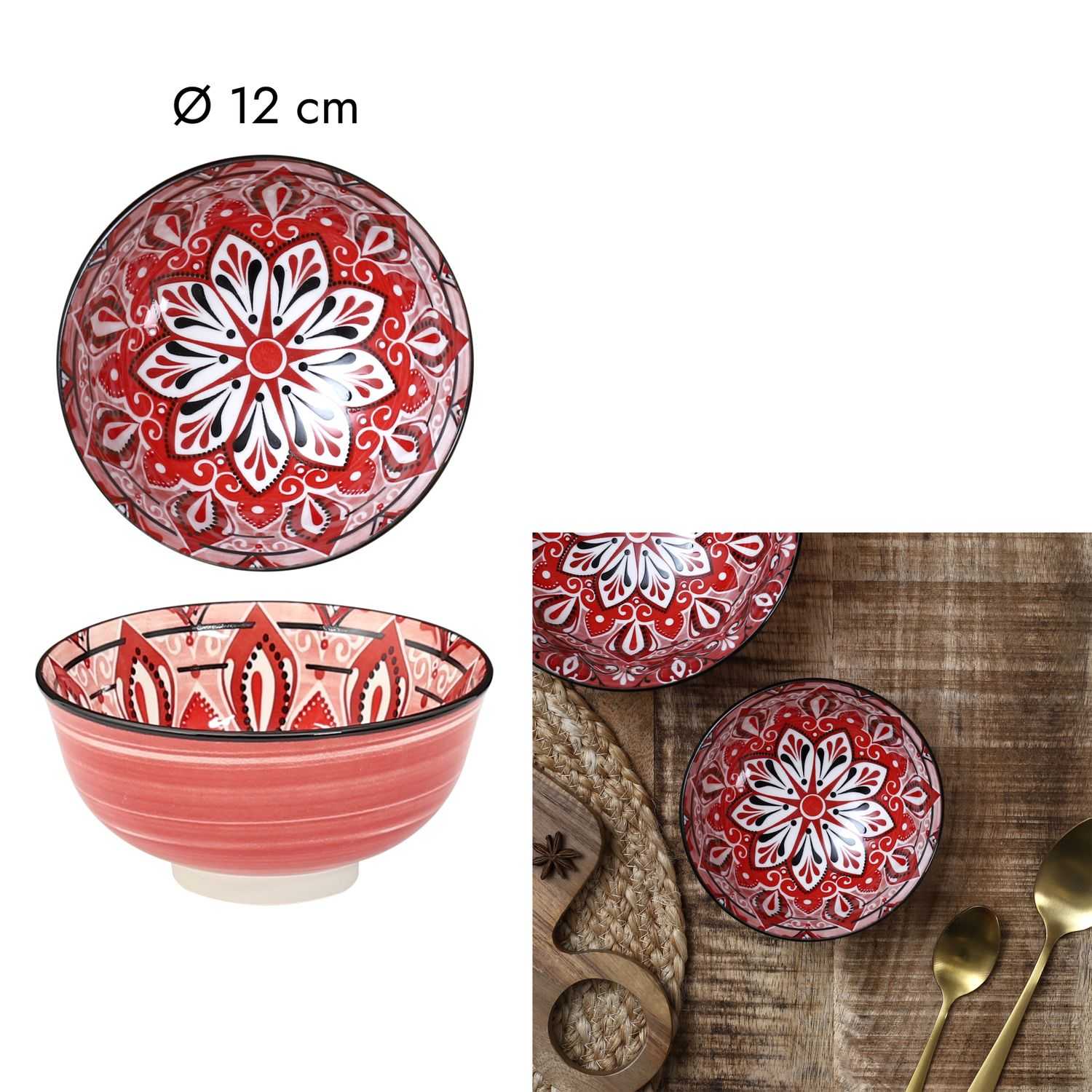Kom Jaipur D12cm, Rood
