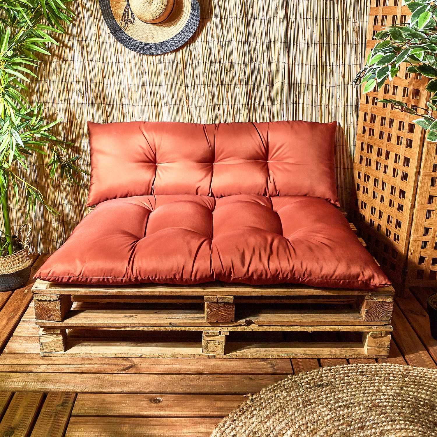 Patio palletkussen 120x80cm. Terracotta