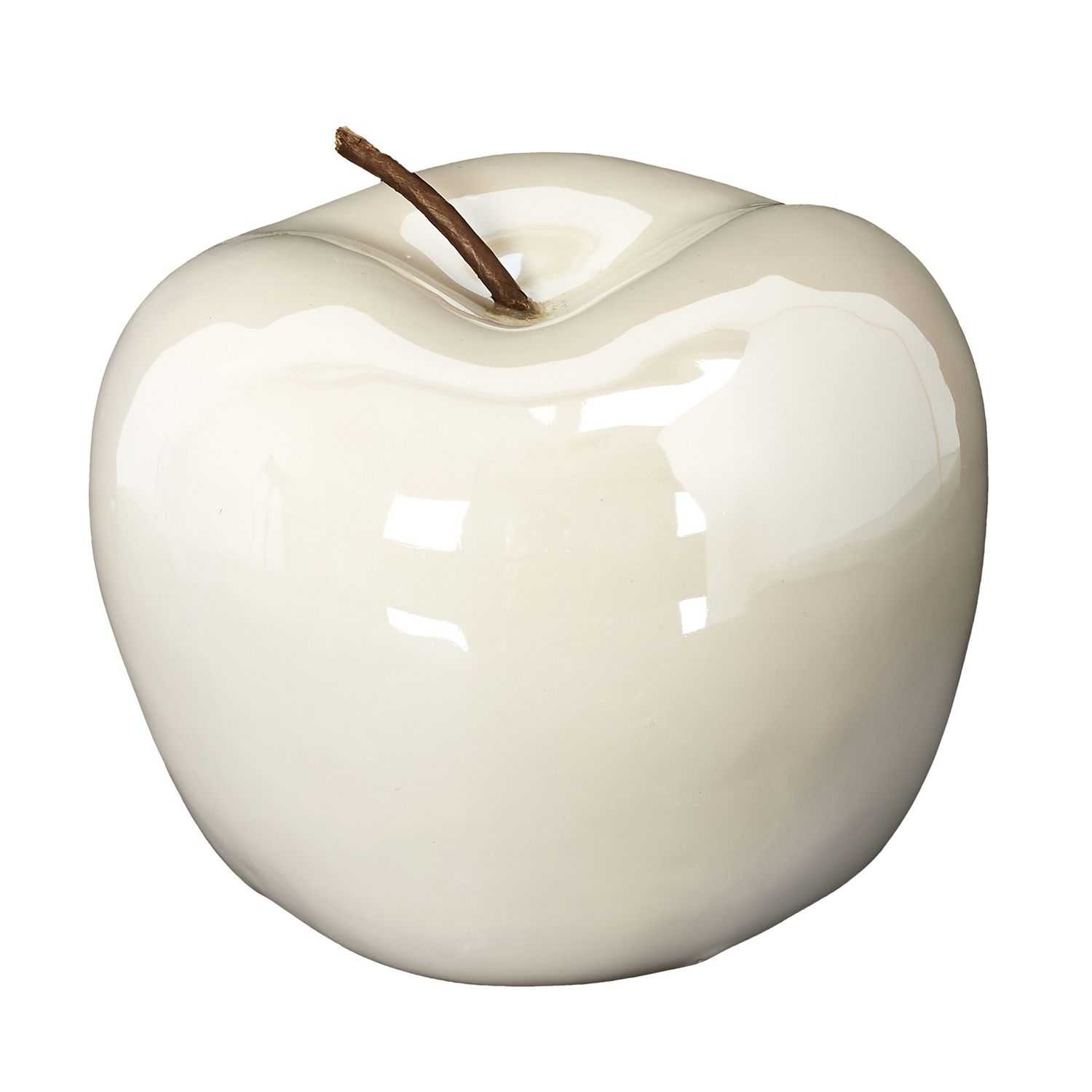Keramieke deco appel H18cm Wit