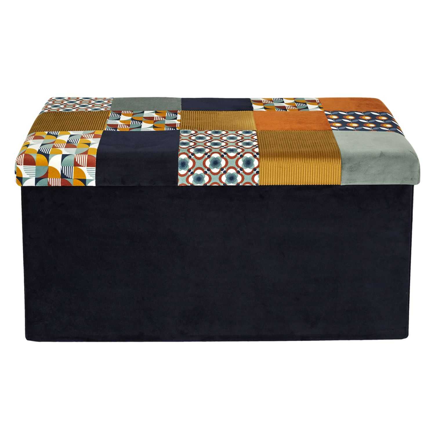 Home Deco Retro Opvouwbare poef Patchwork 76x38x38cm