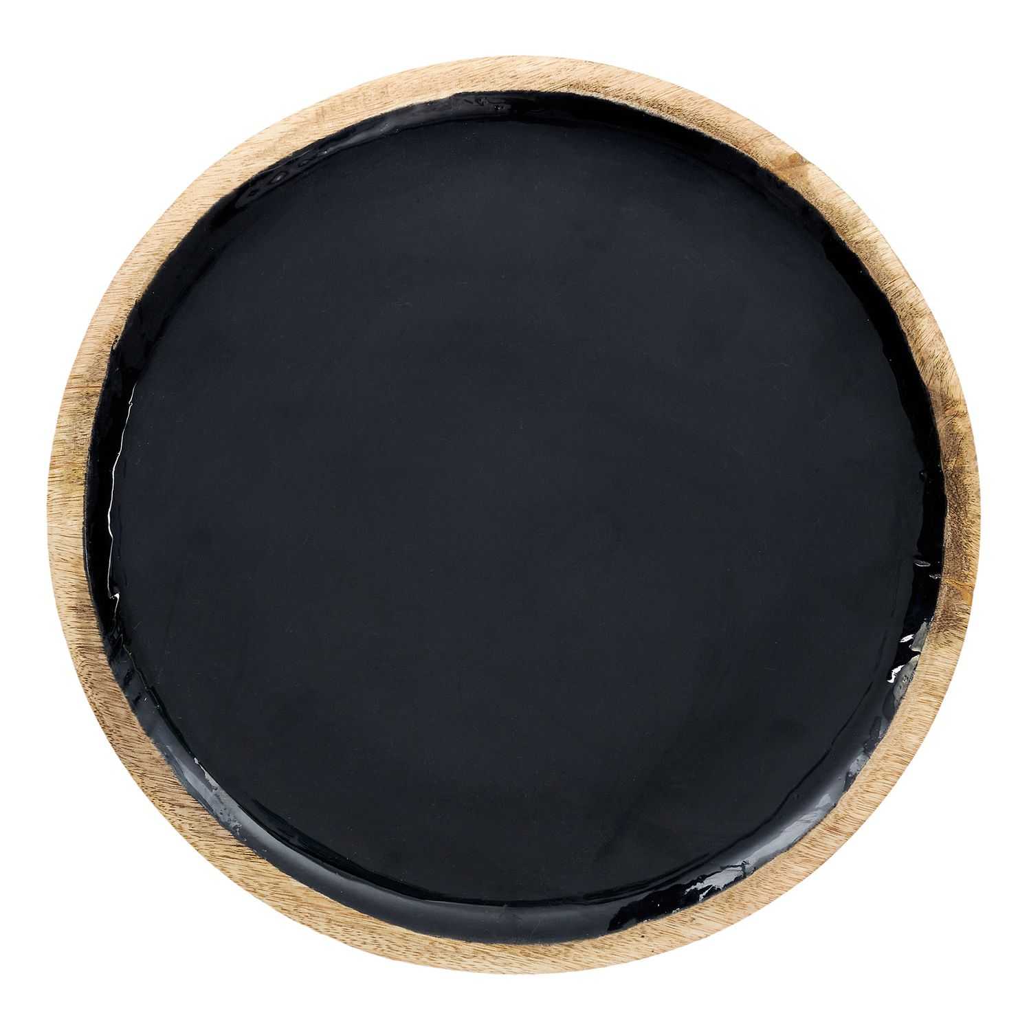 Black Forest Houten onderzetter D35cm Zwart