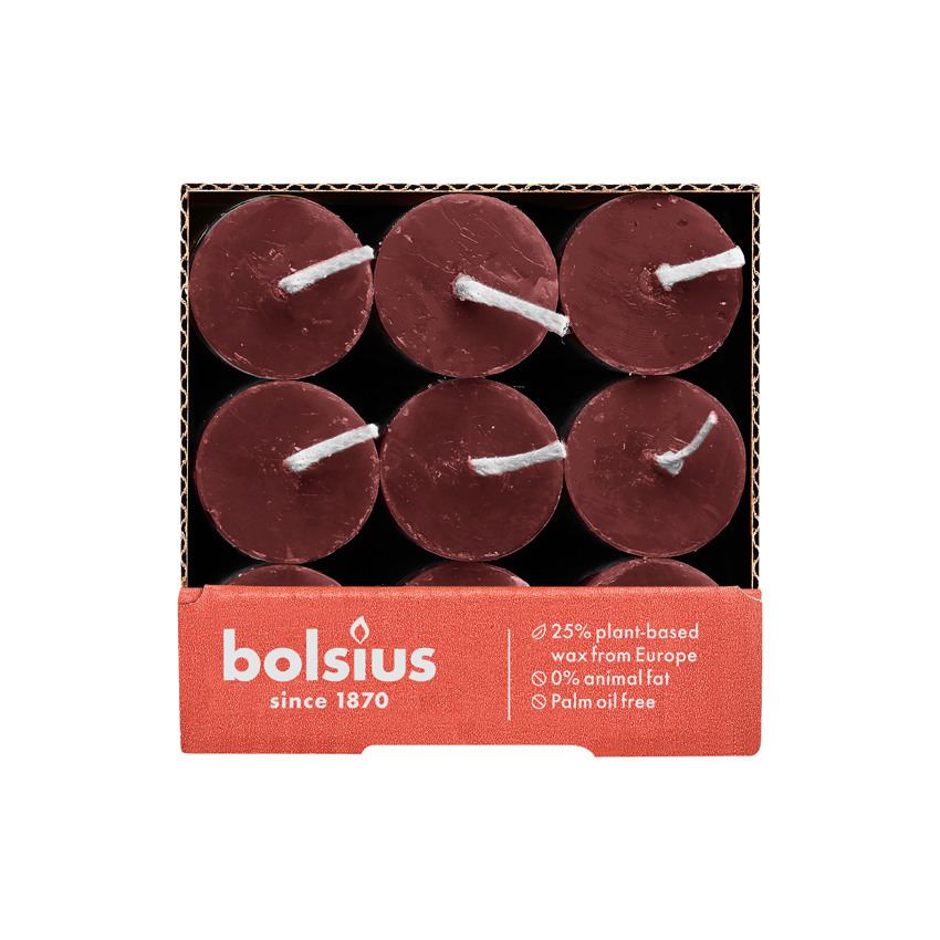 Rustieke tafelkaars 270/23 doos 9 Velvet Red