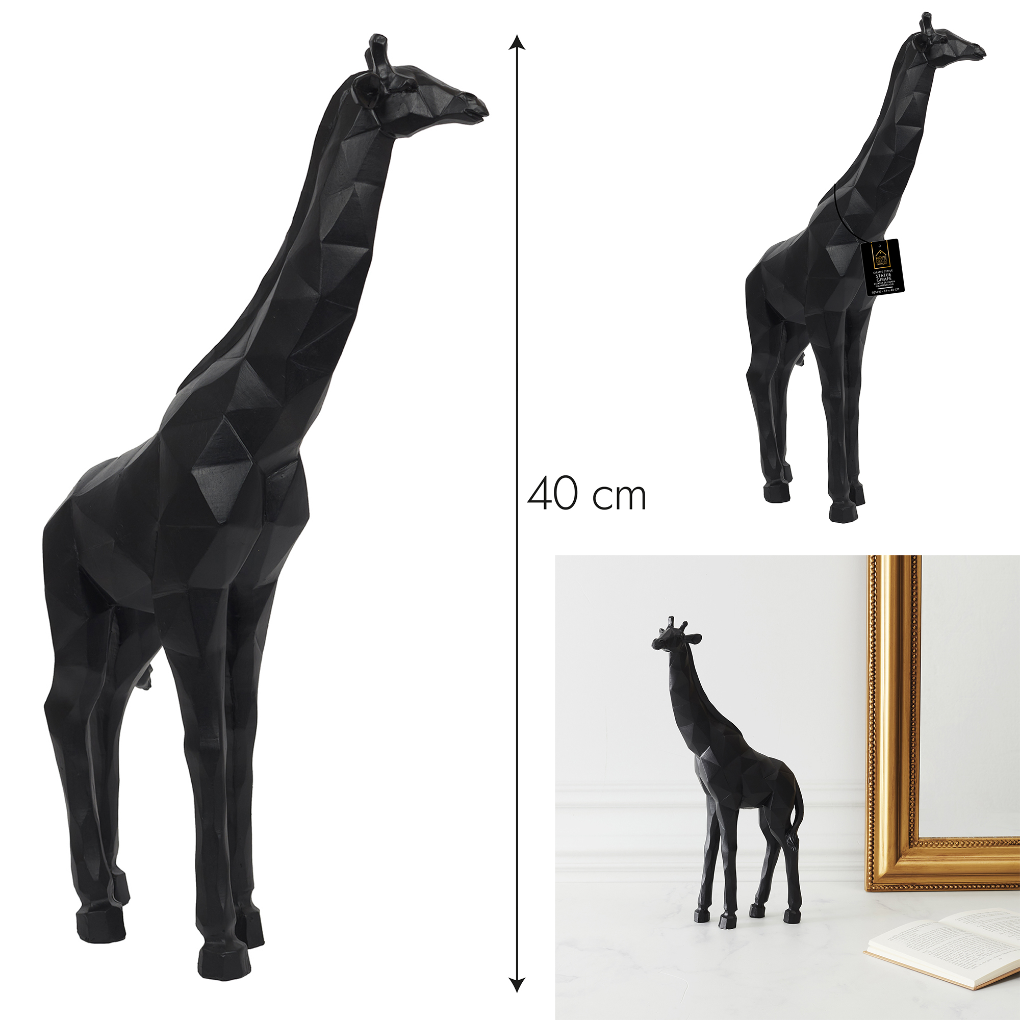 Black Forest Origami giraf H40cm Zwart