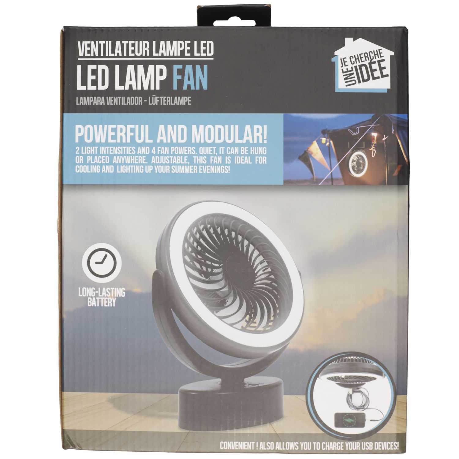Mobiele ventilator met LED lamp