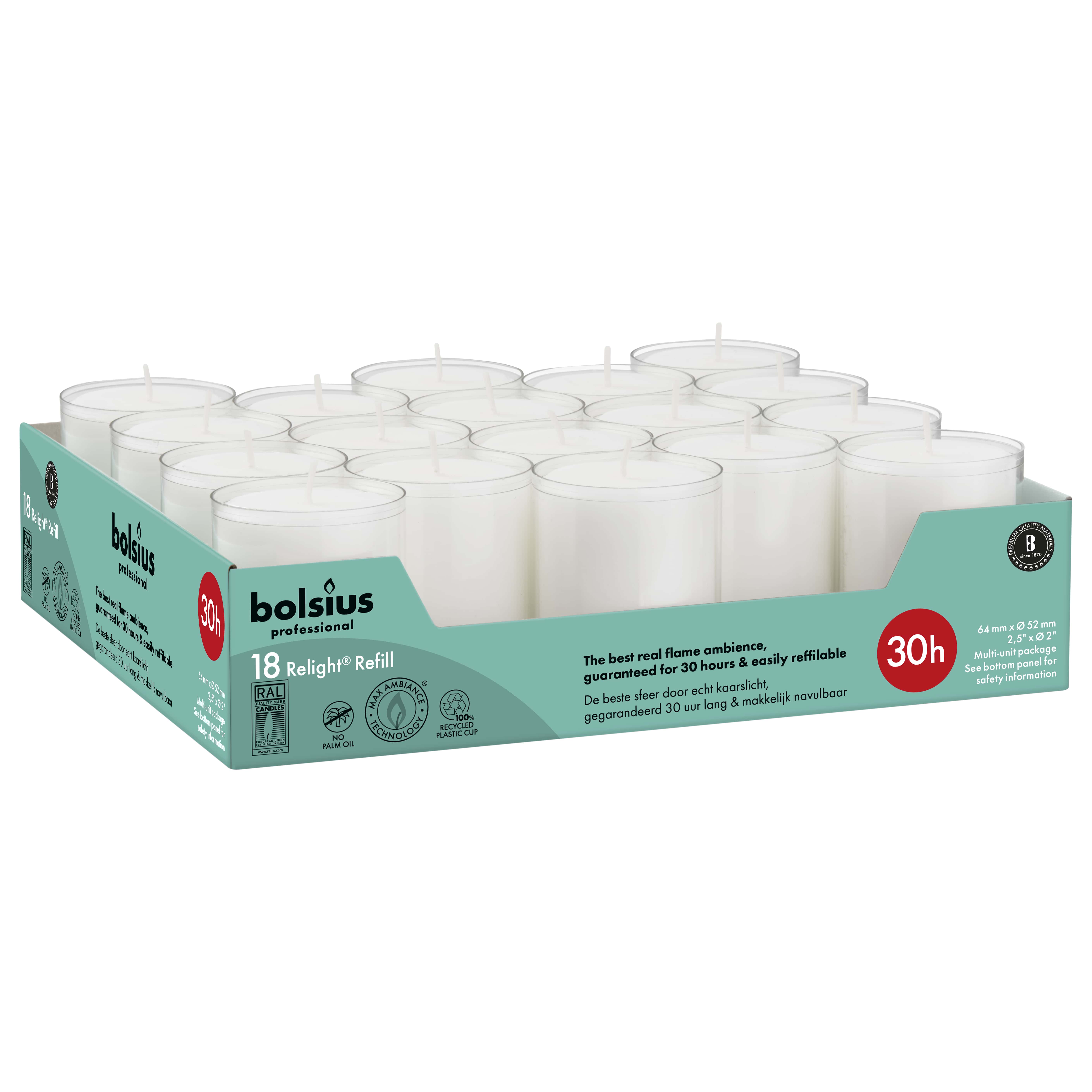 Horeca Relight® navullingen 64/52 tray 18 Transparant