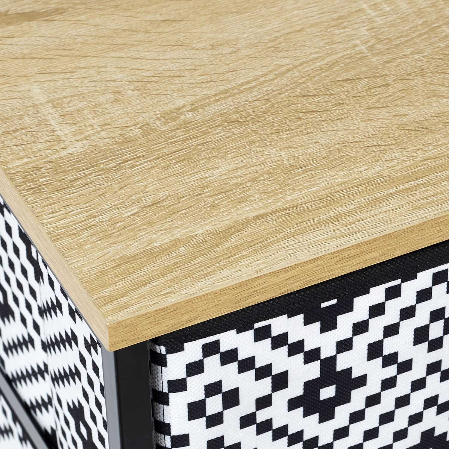 Opbergmeubel met 4 boxen, 45x93x30cm