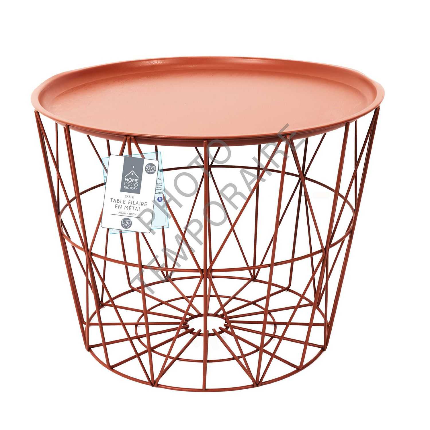 Metalen opbergmand D50cm Terracotta