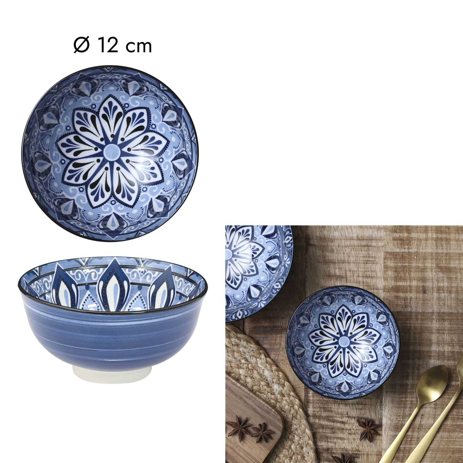 Kom Jaipur D12cm, Blauw