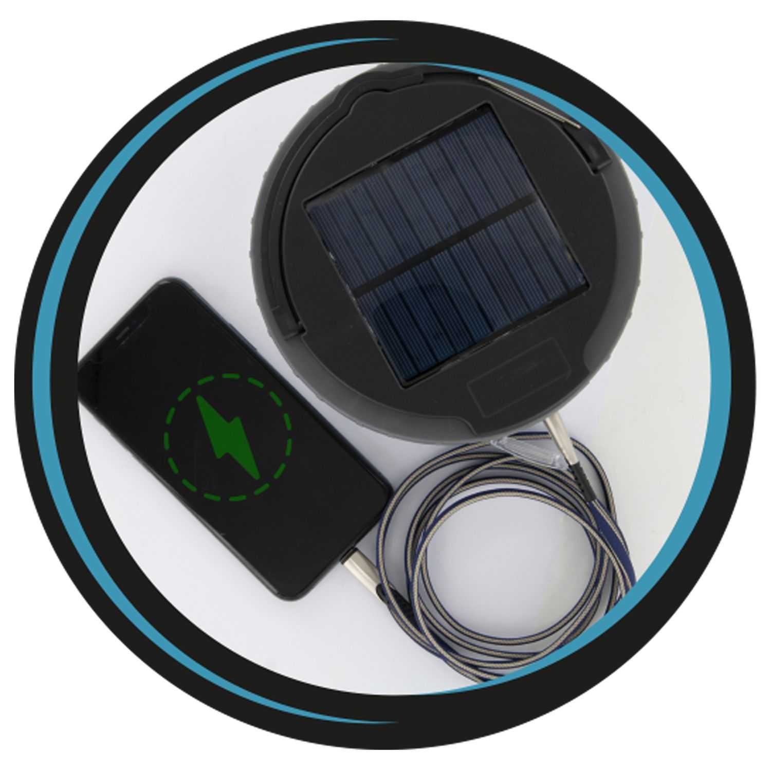 Solar campinglamp met ophangbeugel