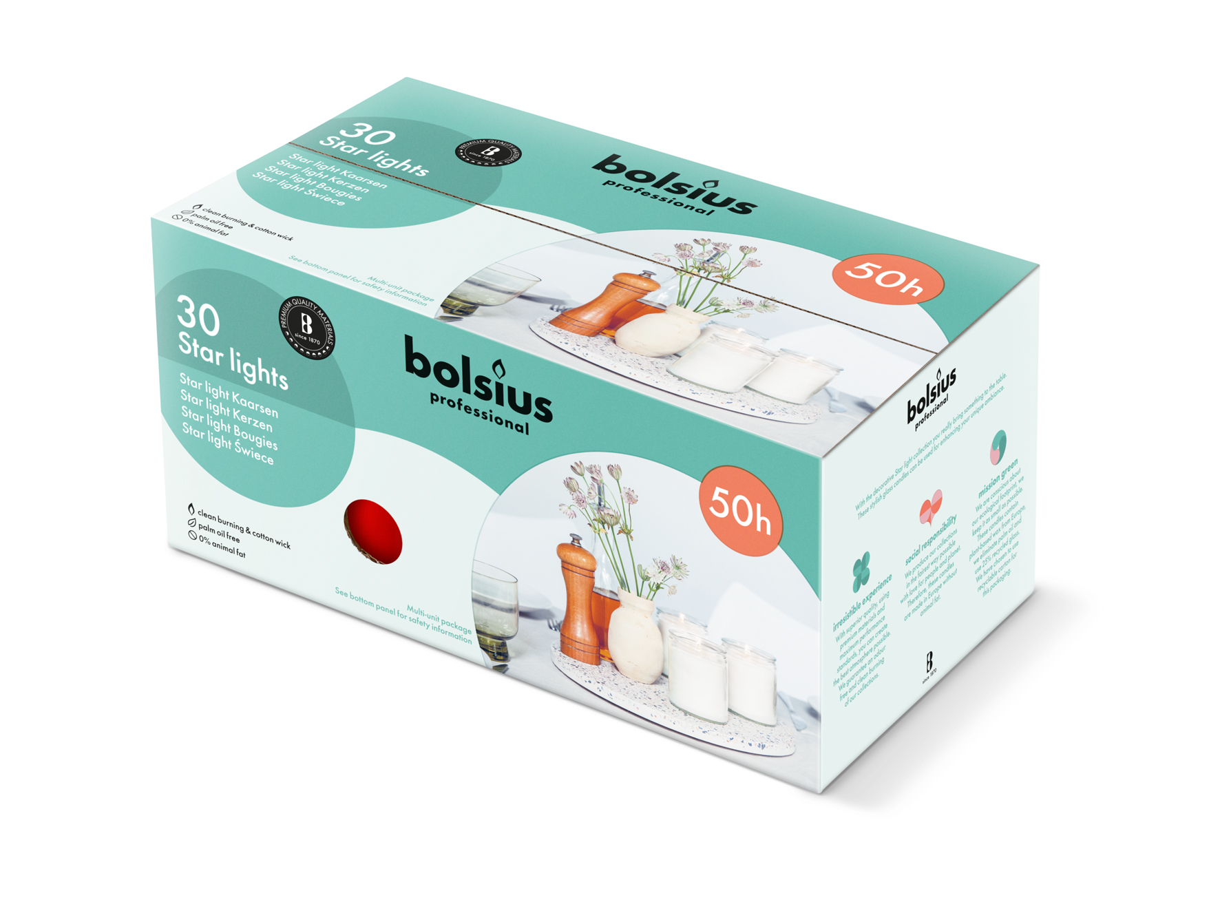 Star Light glas doos 30 Rood