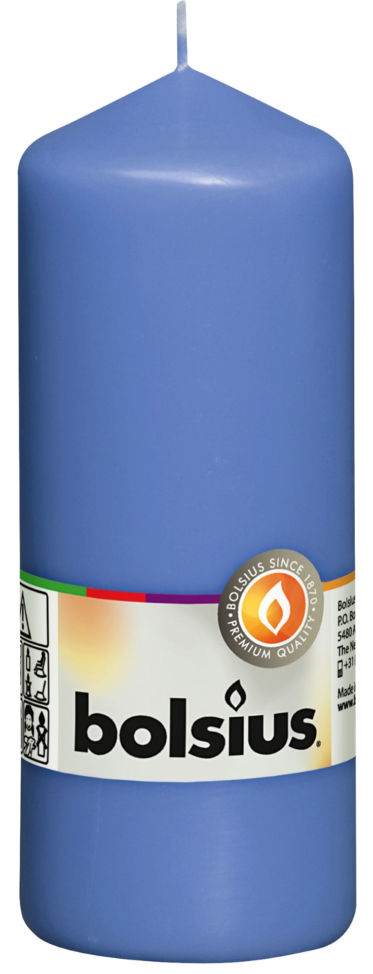 Stompkaars 150/58 Korenbloem blauw Stompkaars 150/58 Korenbloem blauw