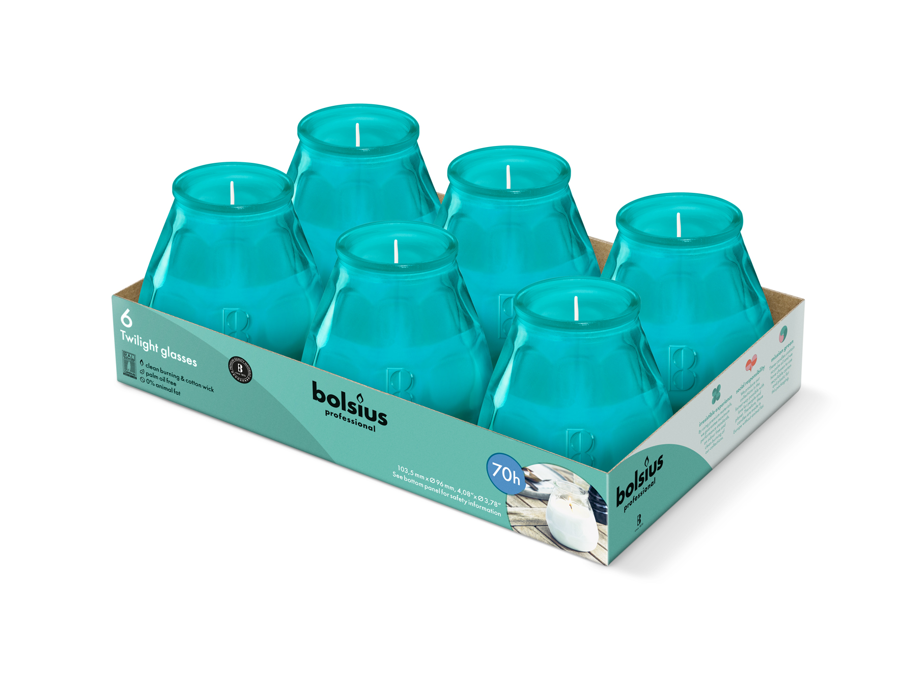 Twilight 104/99 tray 6 stuks, Turquoise