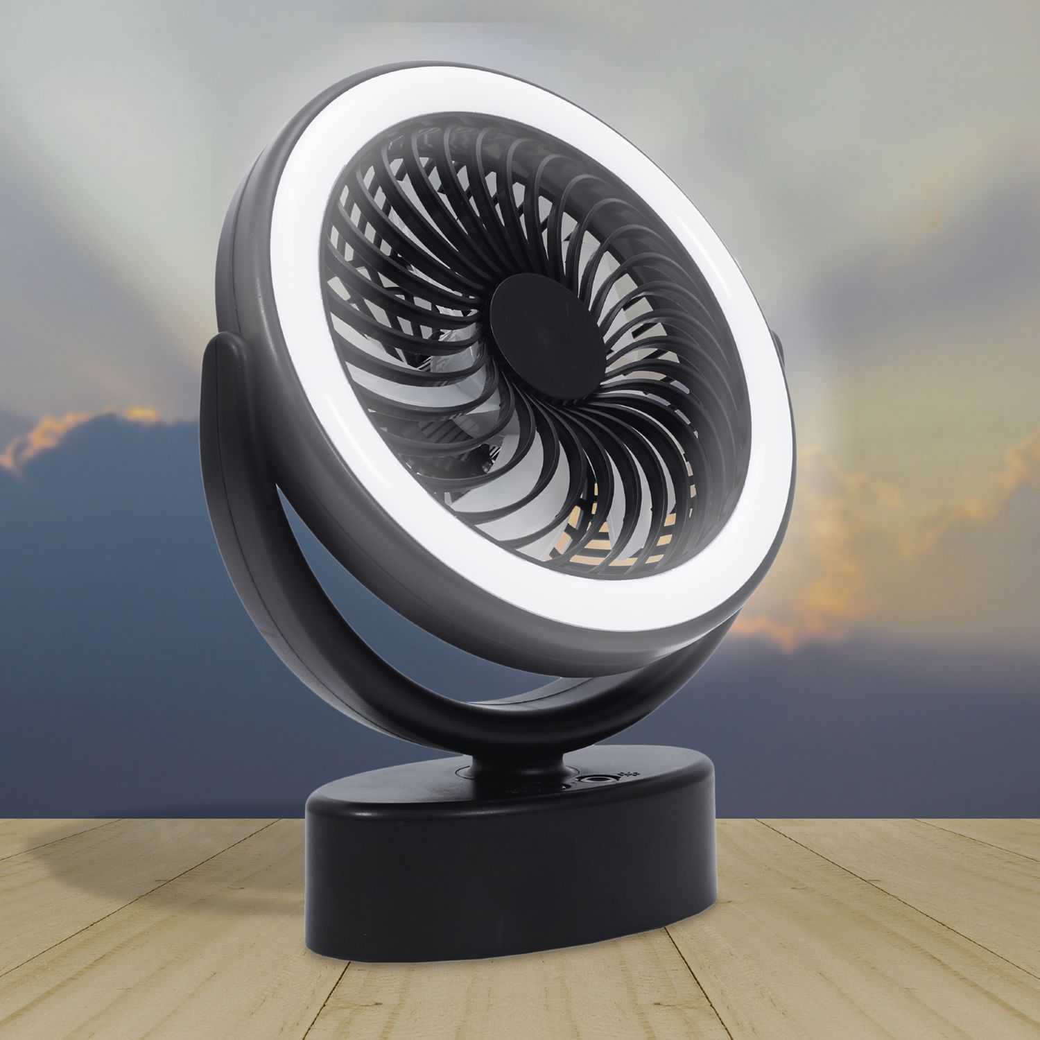 Mobiele ventilator met LED lamp