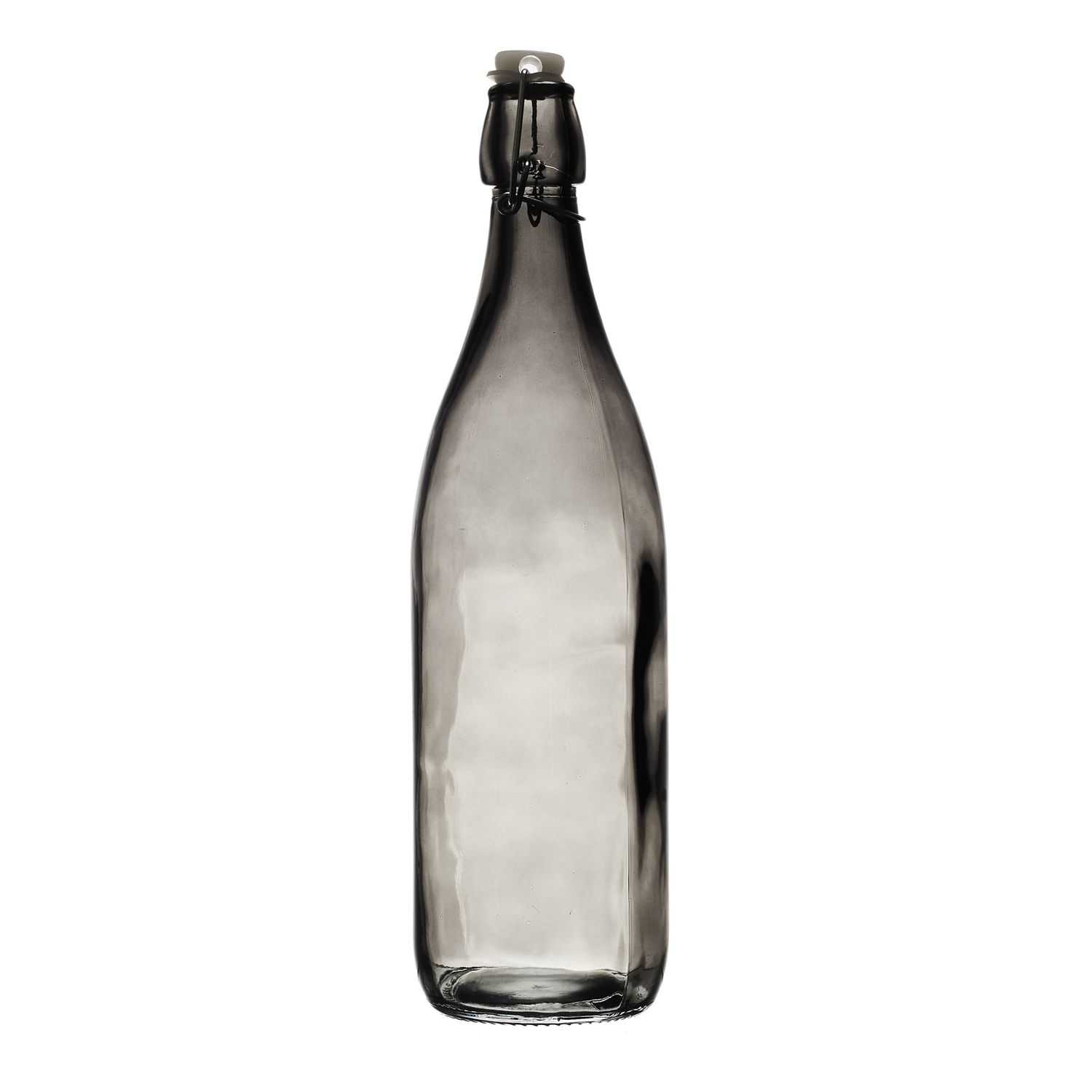 Black Forest Waterfles 1 liter met flipdop Zwart
